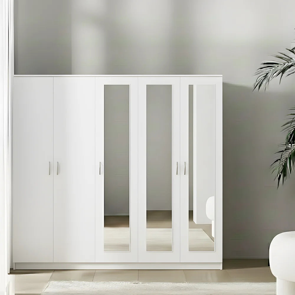 Maison Wardrobe- 5 Doors + Shelf + Divider
