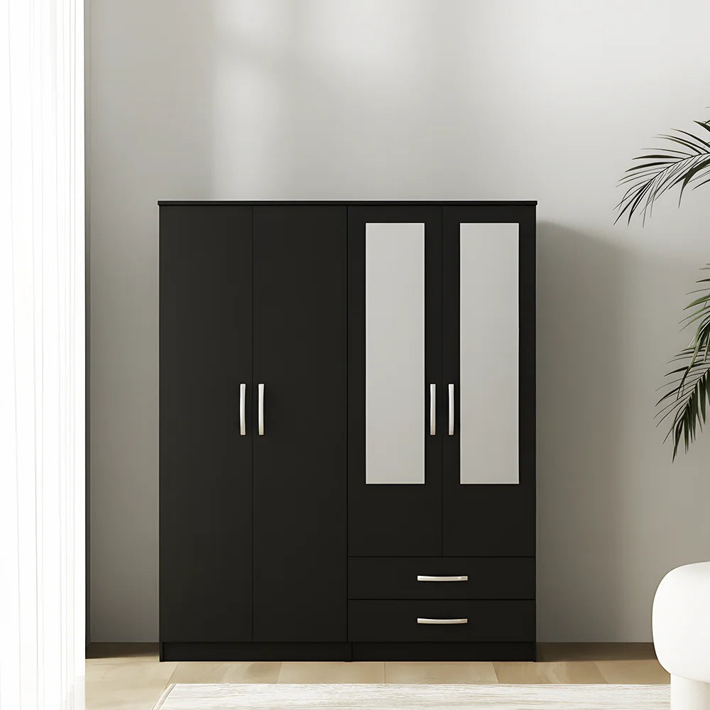Maison Wardrobe- 4 Doors + Shelf + Divider