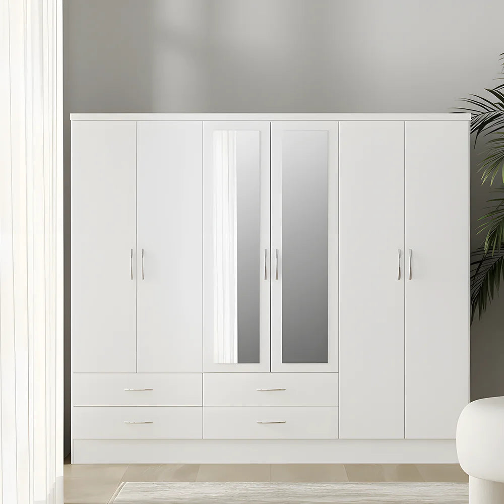 Maison Wardrobe- 6 Doors + Shelf + Divider