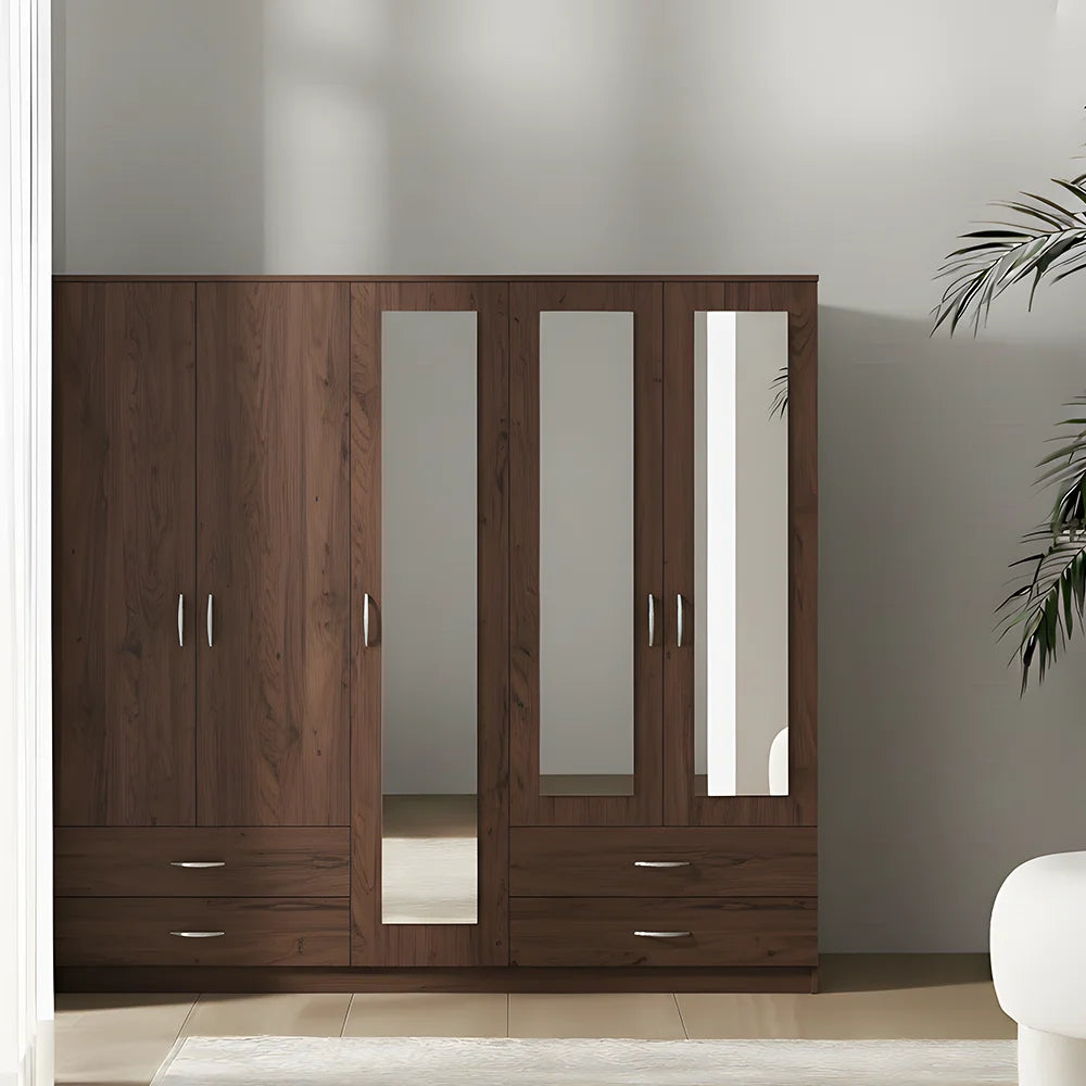 Maison Wardrobe- 5 Doors + Shelf + Divider