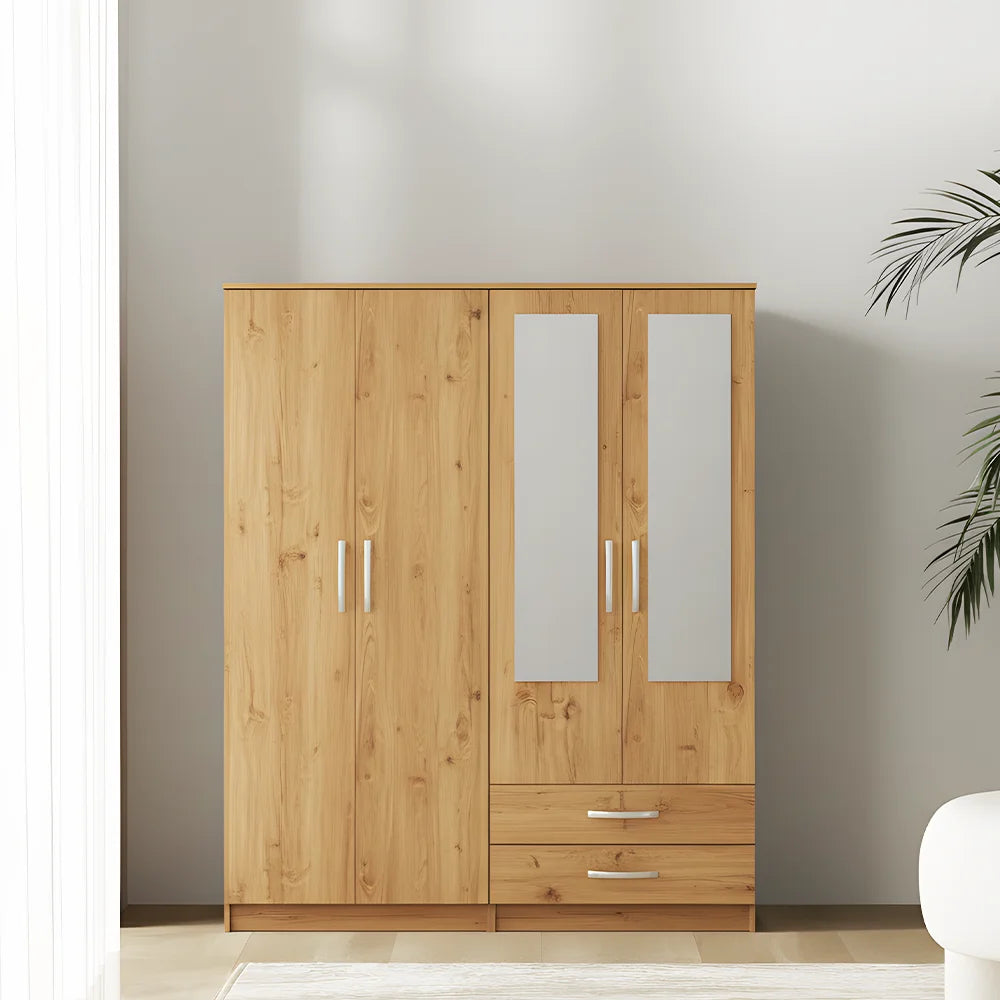 Maison Wardrobe- 4 Doors + Shelf