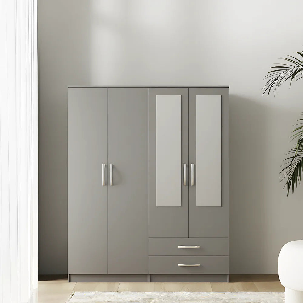 Maison Wardrobe- 4 Doors + Shelf
