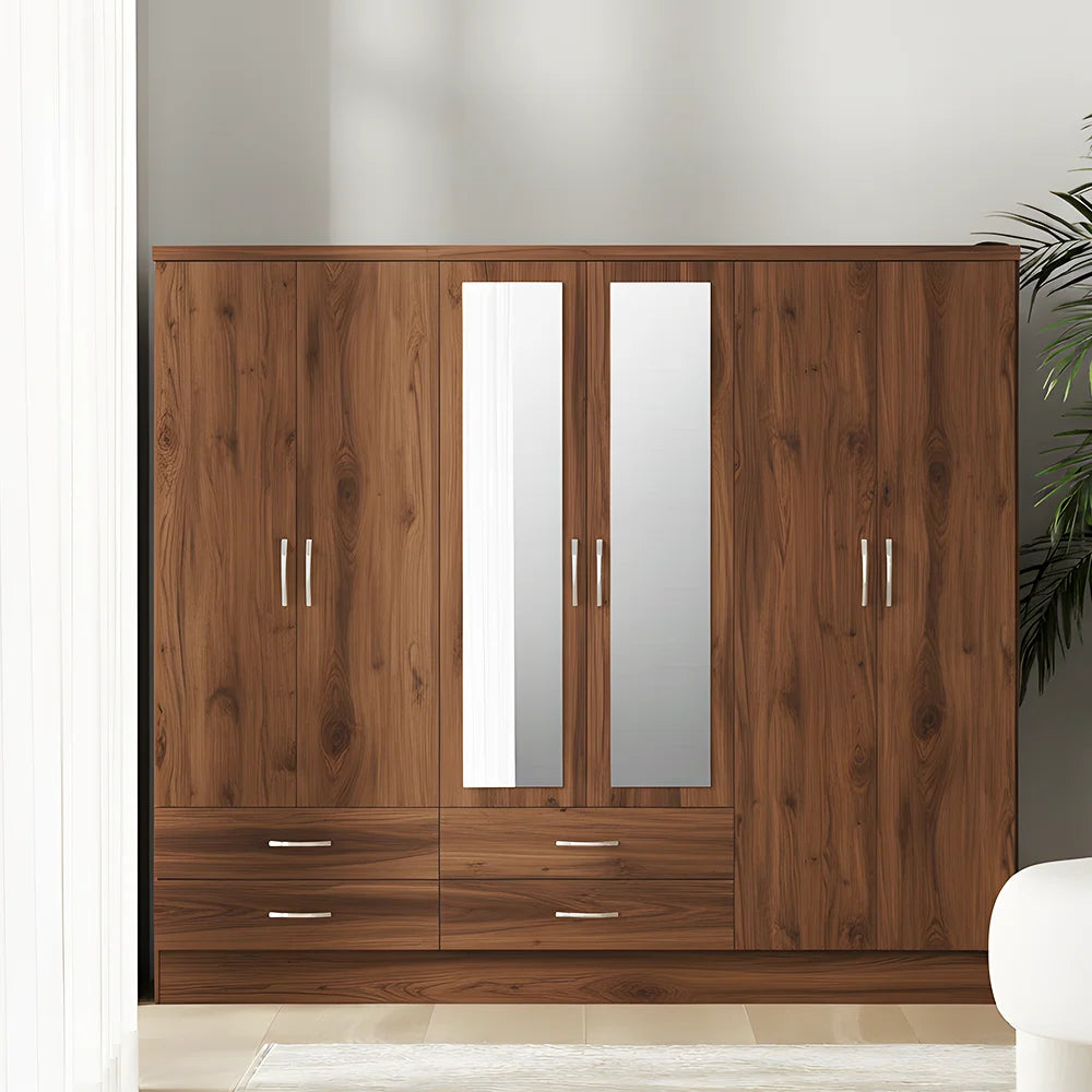 Maison Wardrobe- 6 Doors + Shelf + Divider