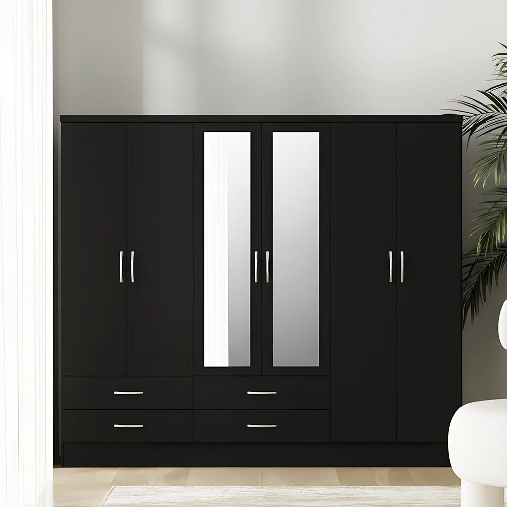Maison Wardrobe- 6 Doors + Shelf + Divider
