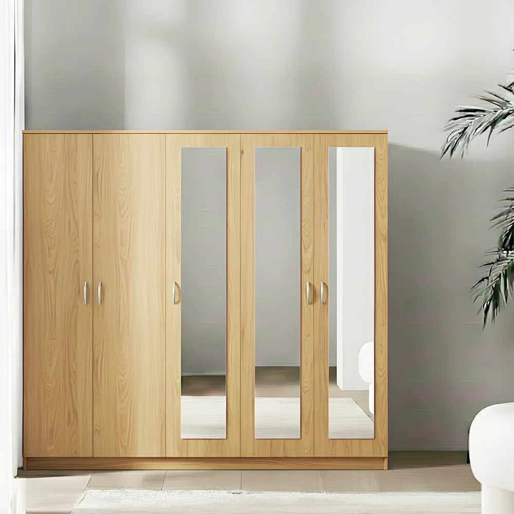 Maison Wardrobe- 5 Doors + Shelf + Divider