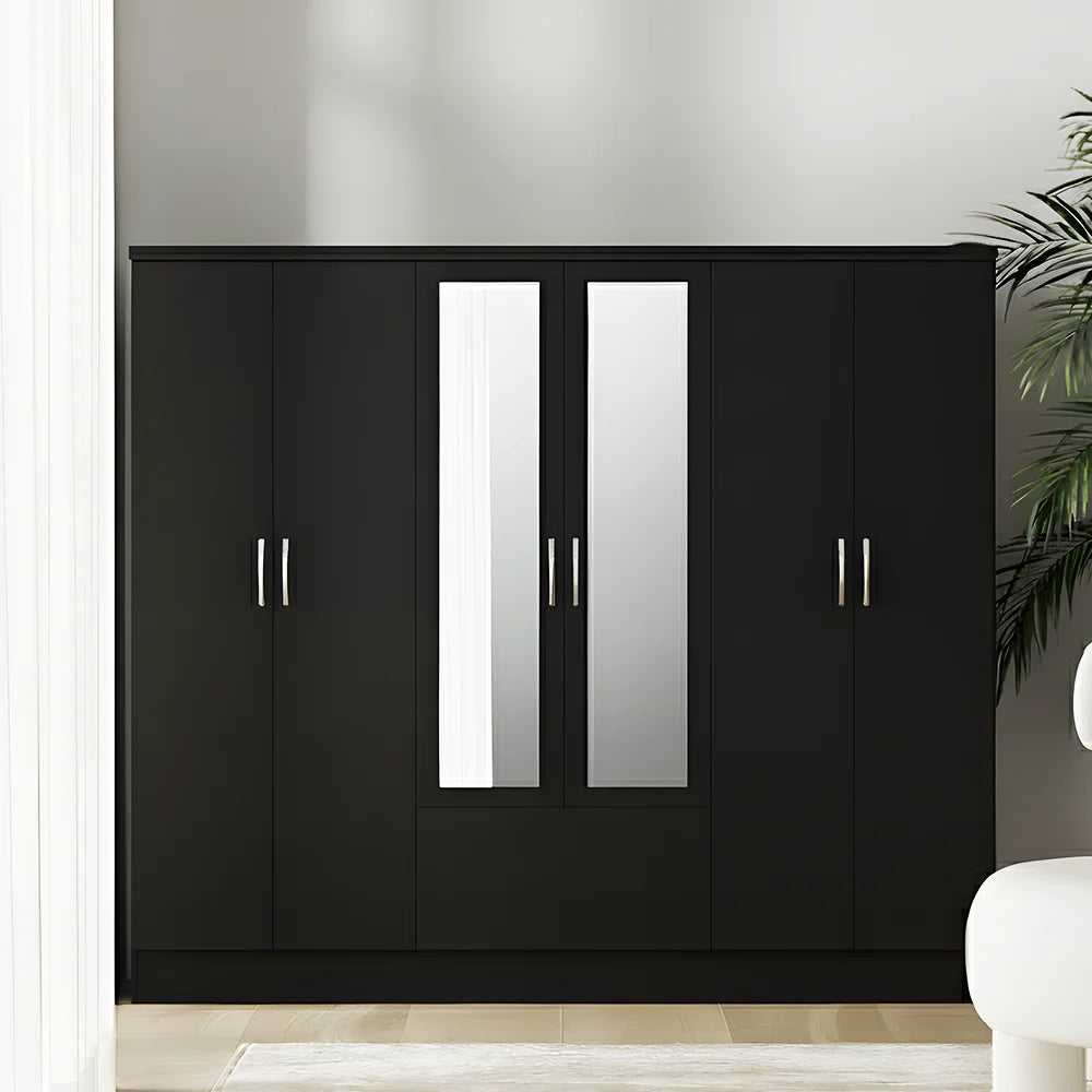 Maison Wardrobe- 6 Doors + Shelf + Divider