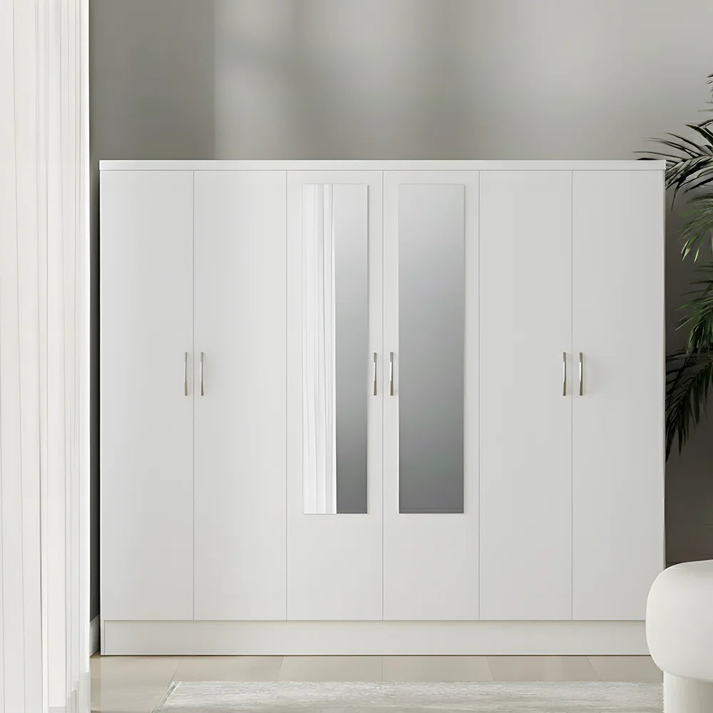 Maison Wardrobe- 6 Doors + Shelf + Divider