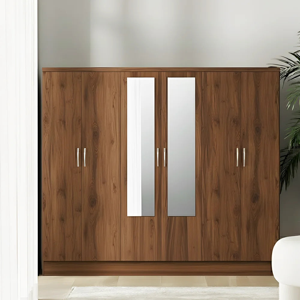 Maison Wardrobe- 6 Doors + Shelf + Divider