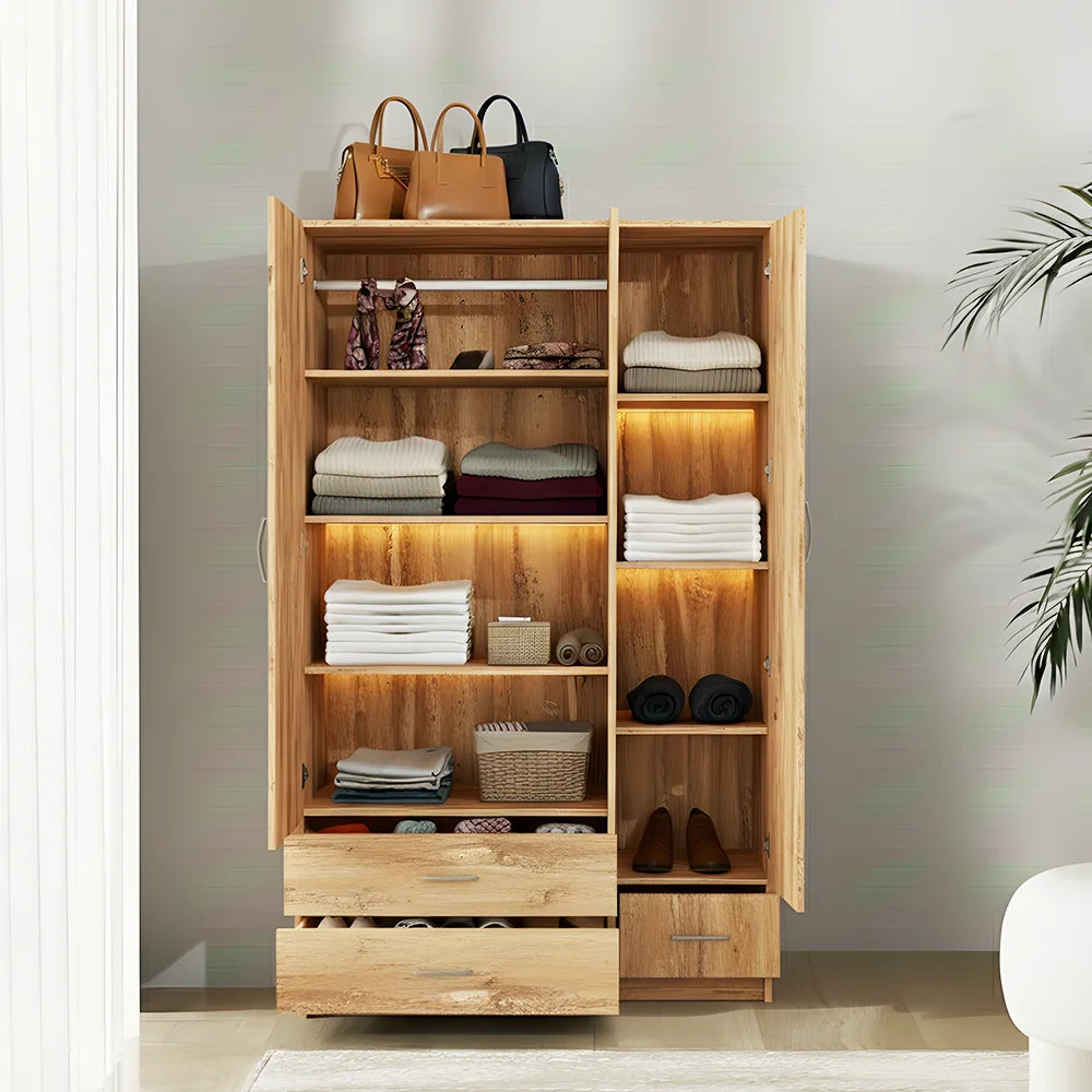 Maison Wardrobe- 3 Doors + Shelf