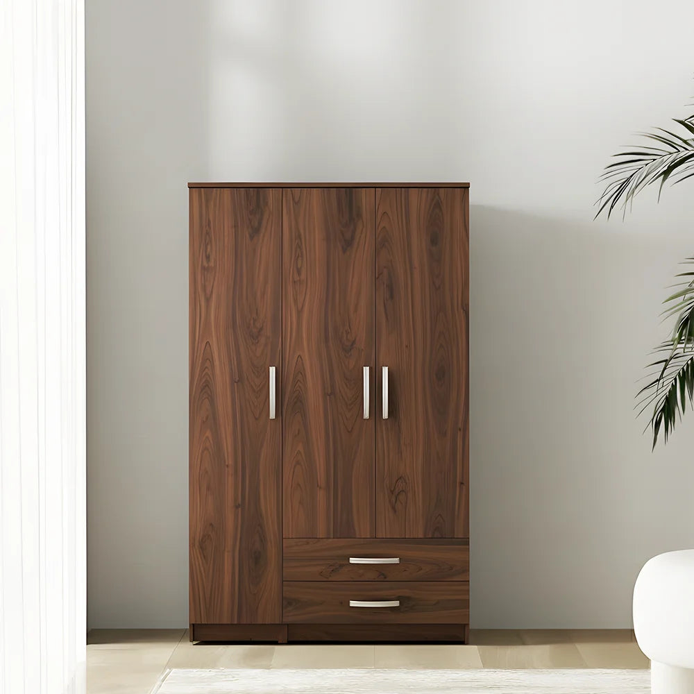 Maison Wardrobe - 3 Door+Railing+Shelves