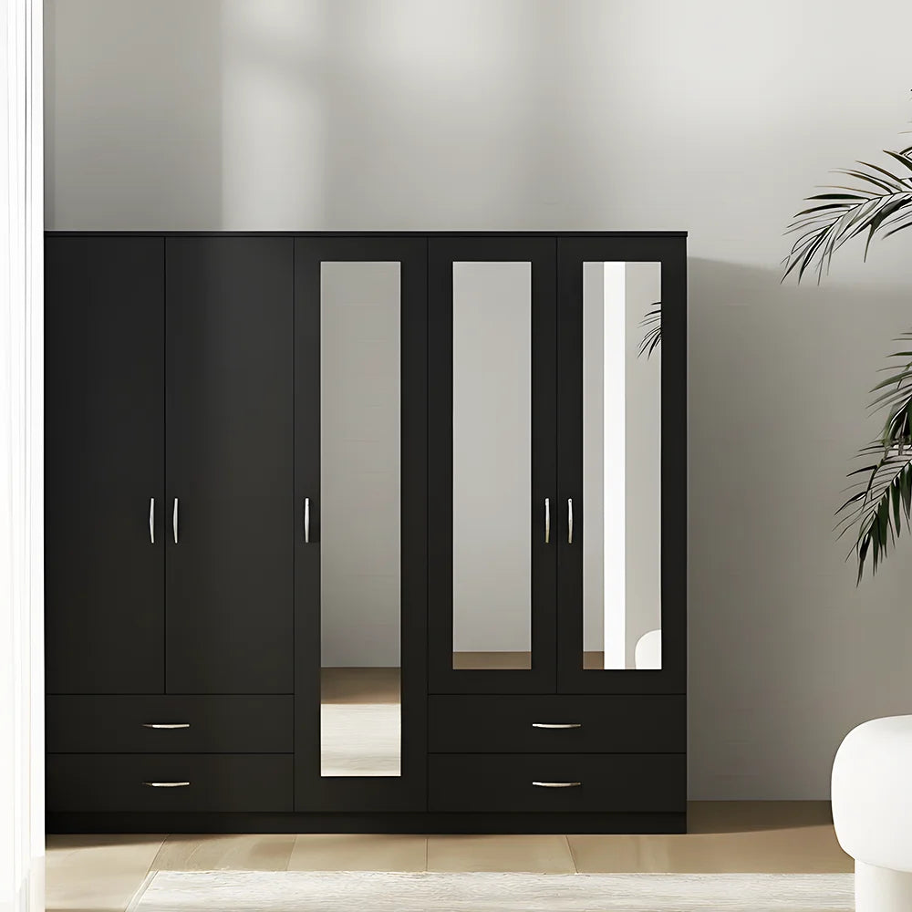 Maison Wardrobe- 5 Doors + Shelf + Divider
