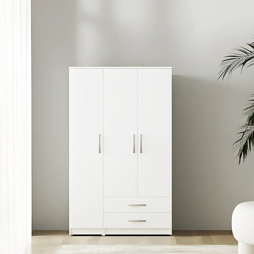 Maison Wardrobe - 3 Door+Railing+Shelves