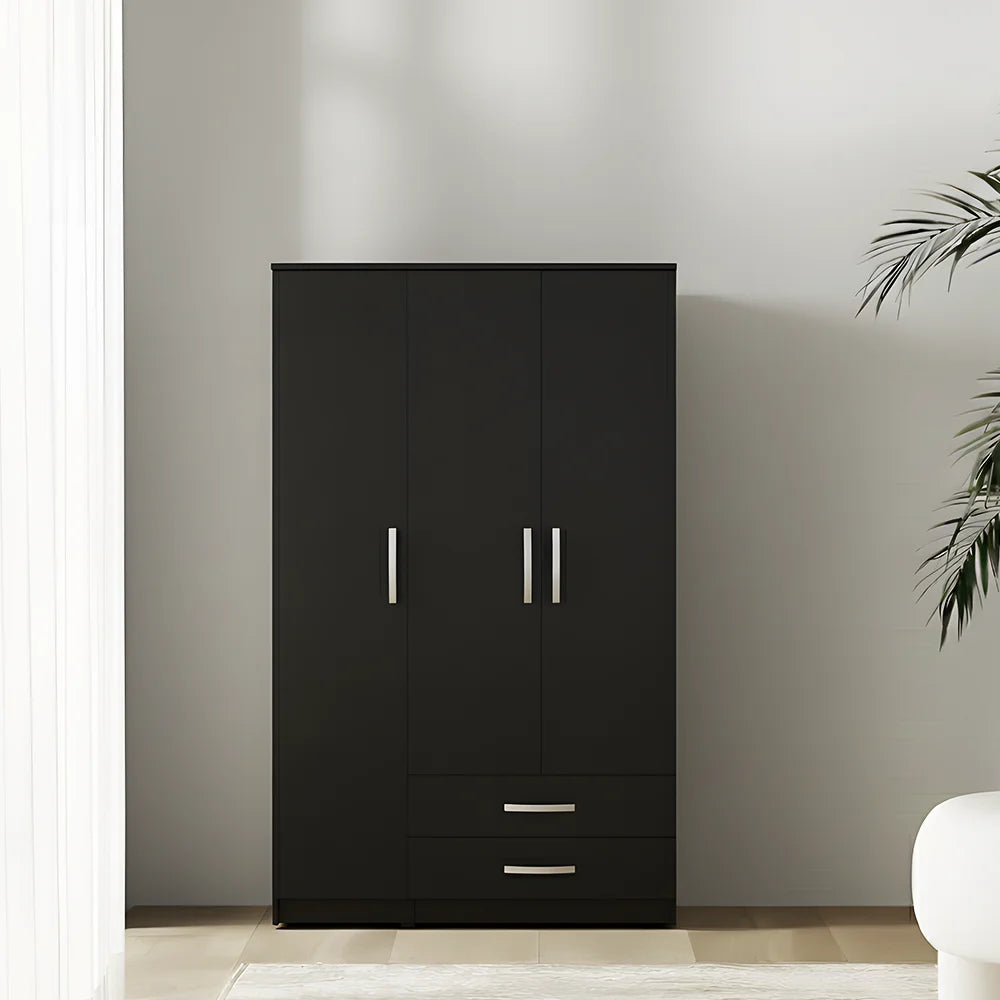 Maison Wardrobe - 3 Door+Railing+Shelves