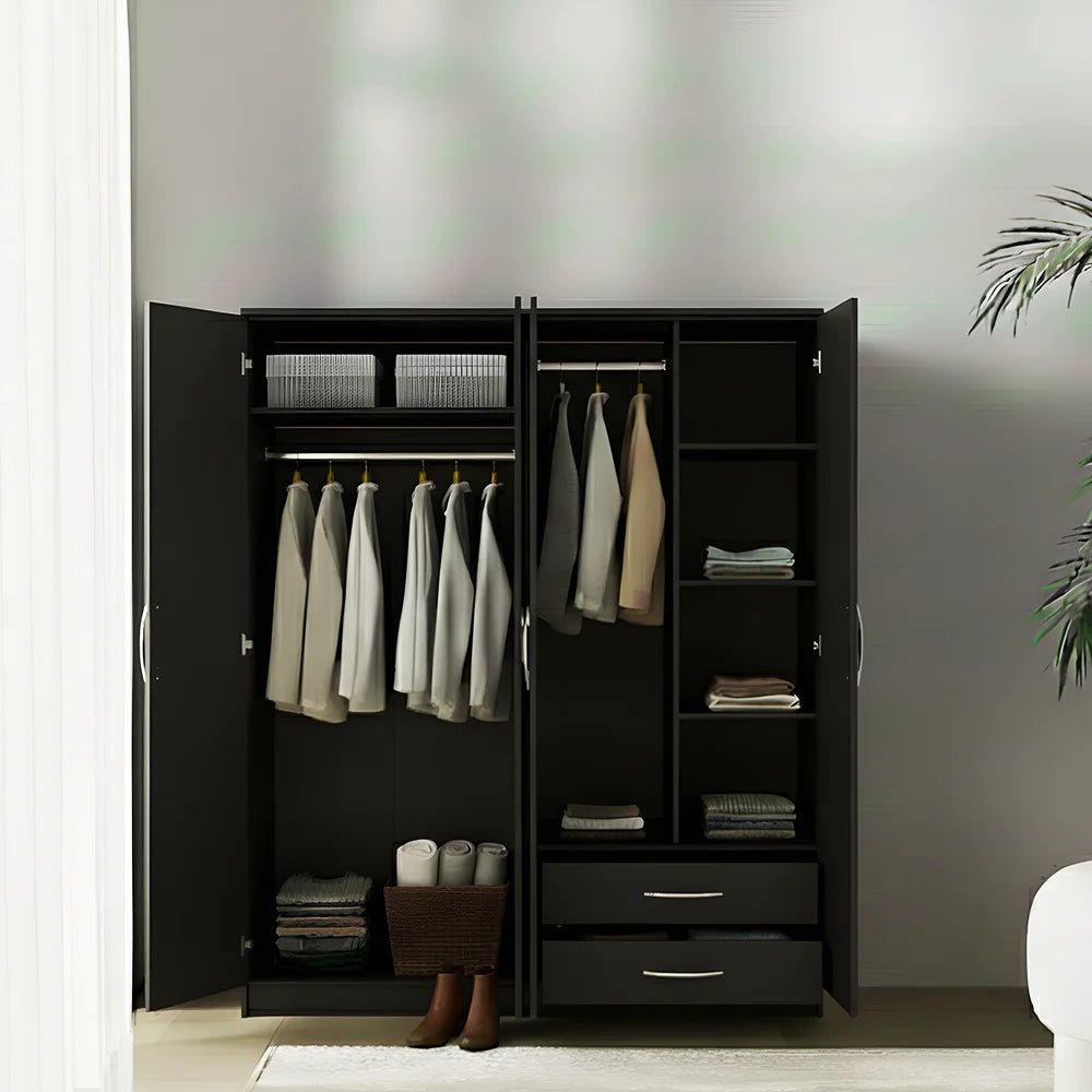 Maison Wardrobe - 4 Door+Railing+Divider