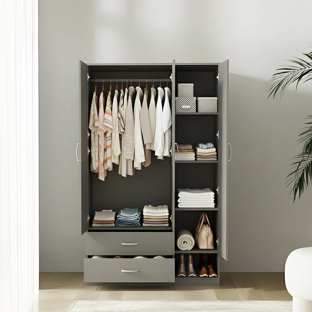 Maison Wardrobe- 3 Doors + Shelf + Divider