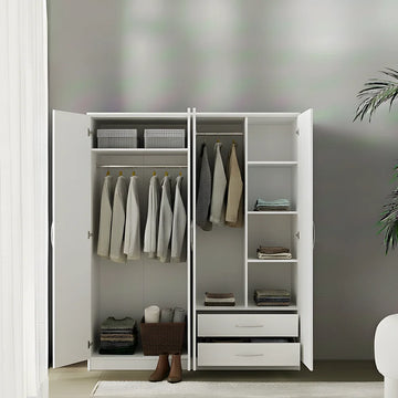 Maison Wardrobe - 4 Door+Railing+Divider