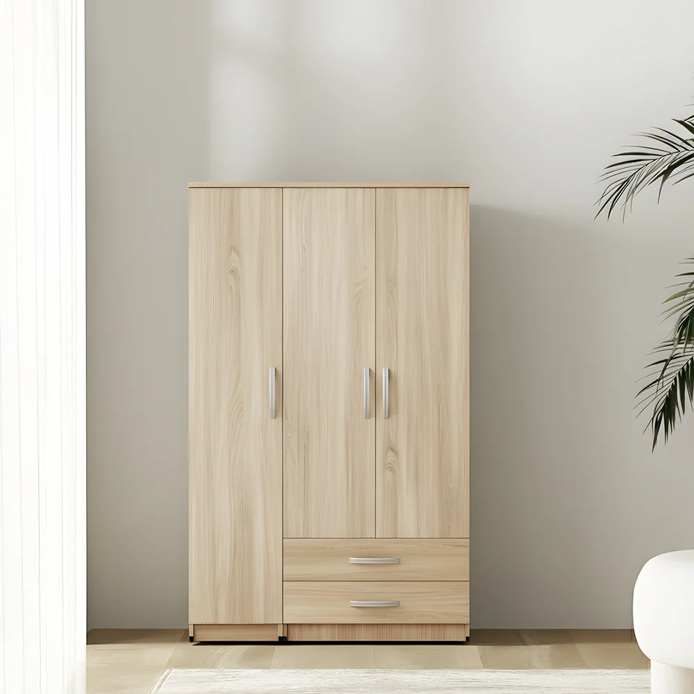 Maison Wardrobe - 3 Door+Railing+Shelves