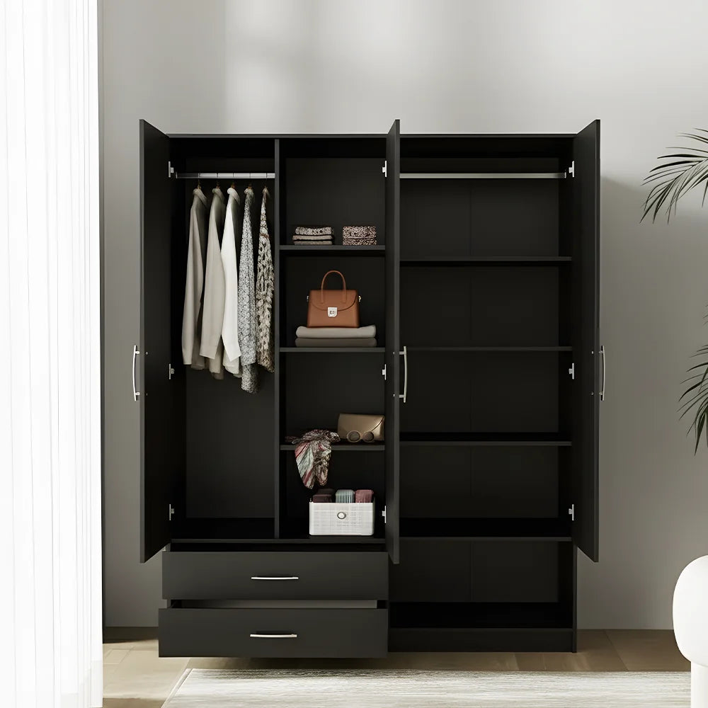 Maison Wardrobe - 4 Door+Divider+Shelves