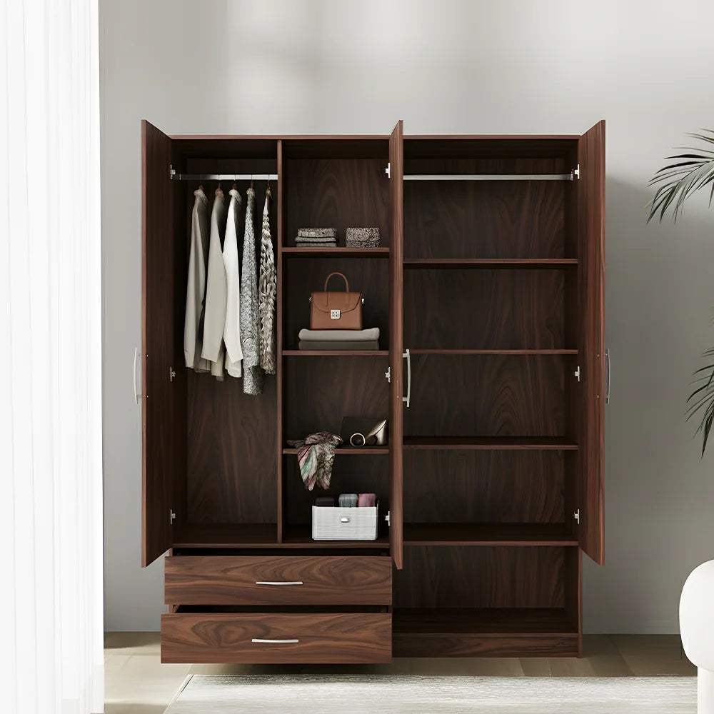Maison Wardrobe - 4 Door+Divider+Shelves